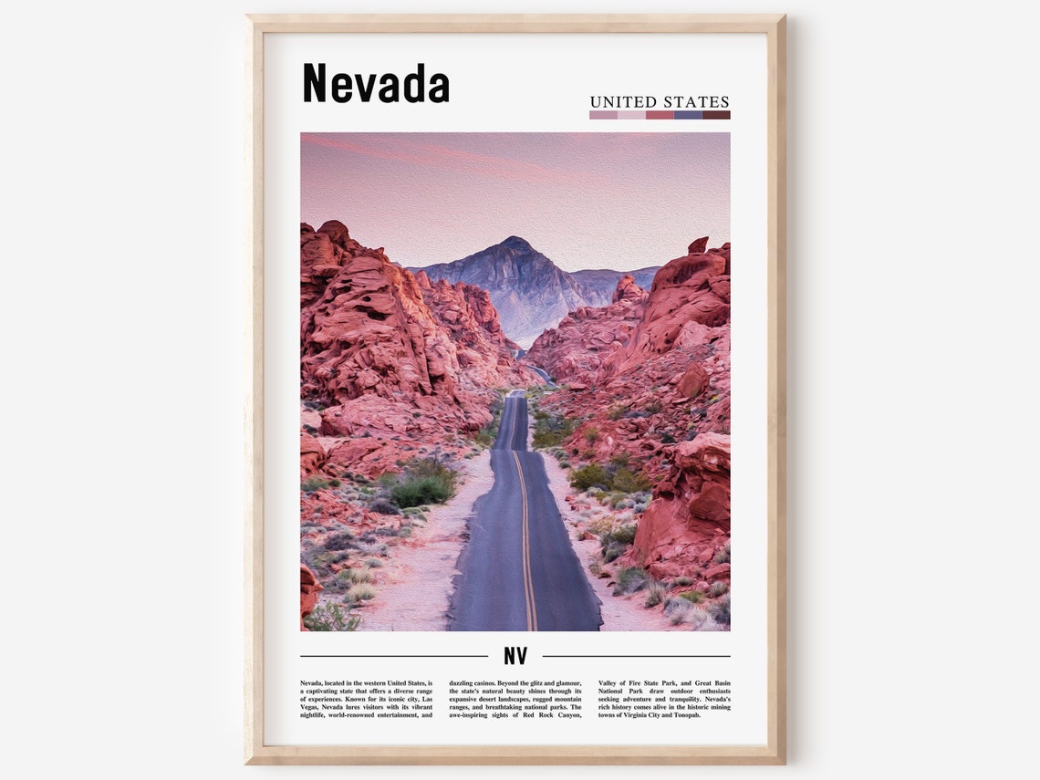 Nevada Red Rock Desert Road Valley Of Fire Scenic Drive Poster