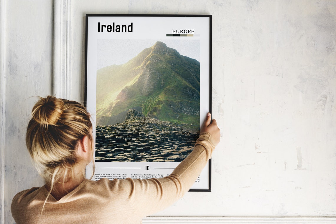Ireland Print Ireland Poster Ireland Wall Art Minimal Travel Print Minimal City Poster Travel Destination Print Oil Painting Poster - Image 2