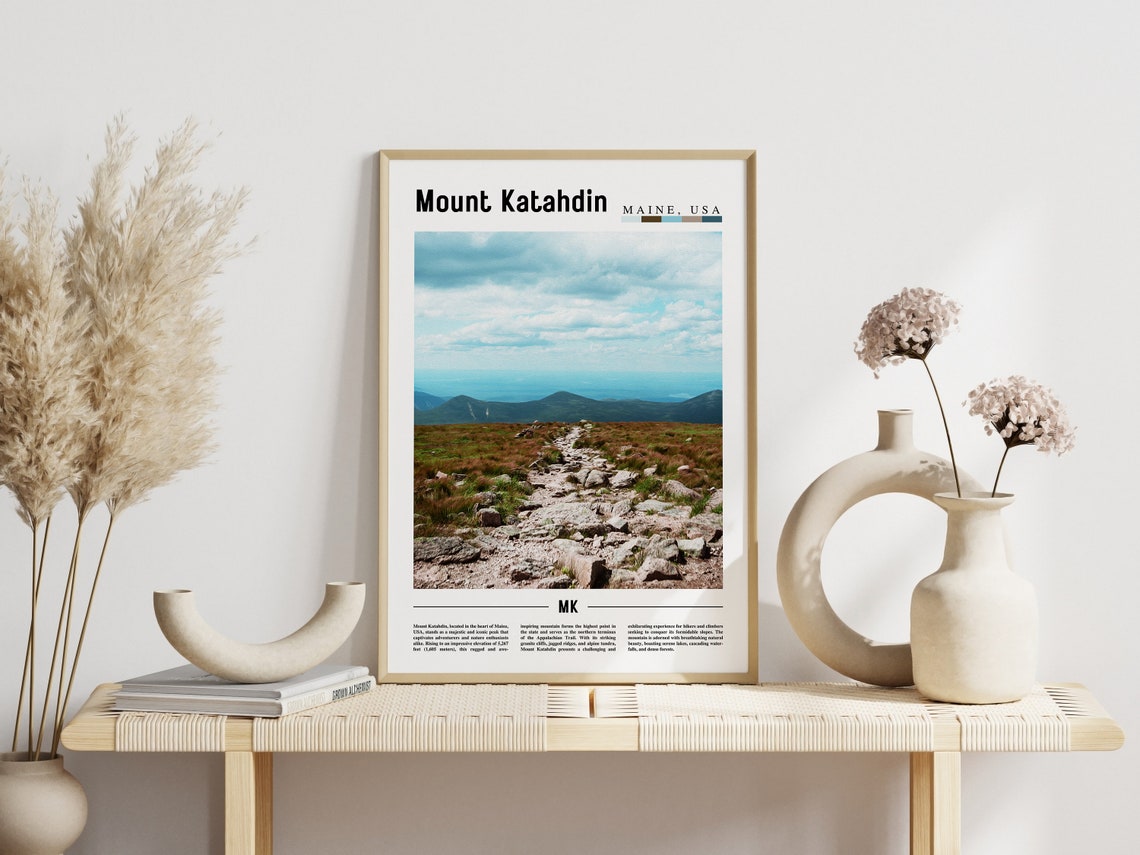 Mount Katahdin Maine Rocky Summit Trail Appalachian Terminus Poster - Image 3