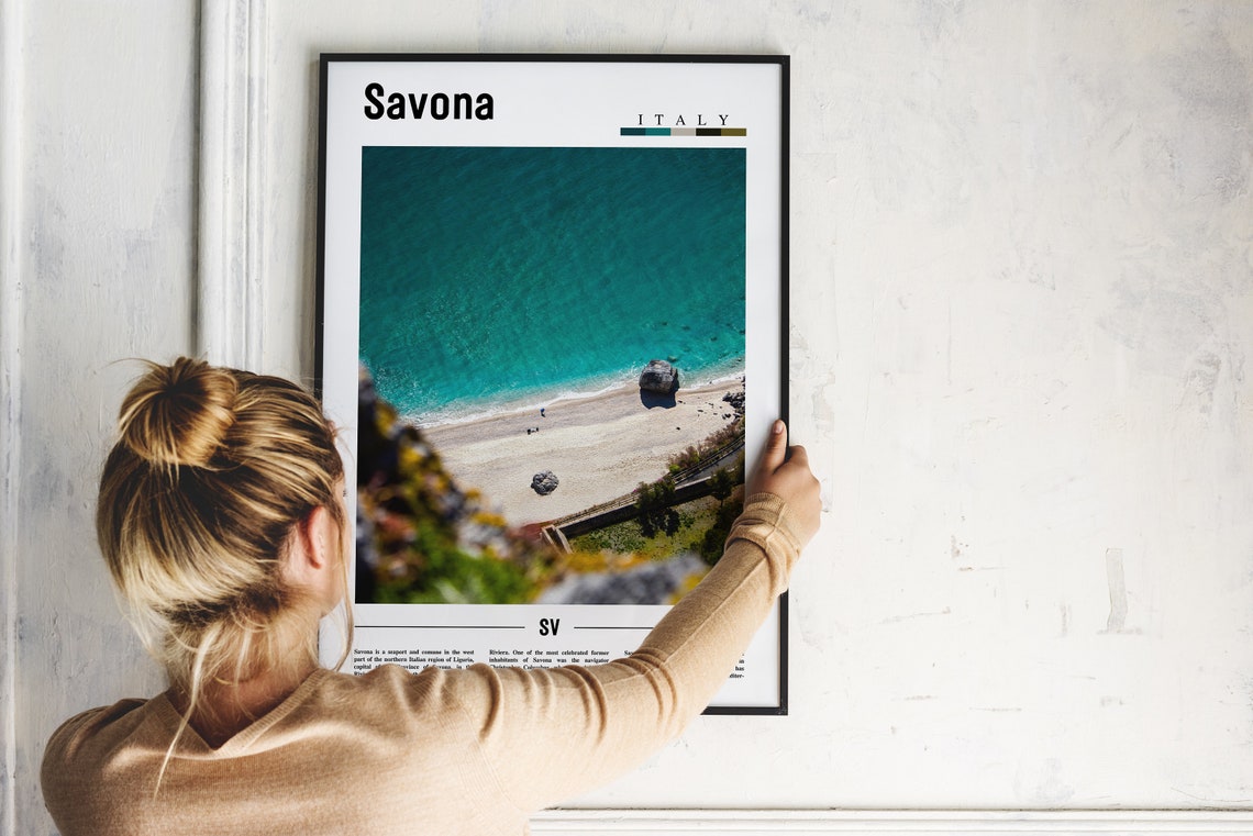 Savona Print Savona Poster Savona Wall Art Minimal Travel Print Minimal City Poster Travel Destination City Print Oil Painting Poster - Image 2