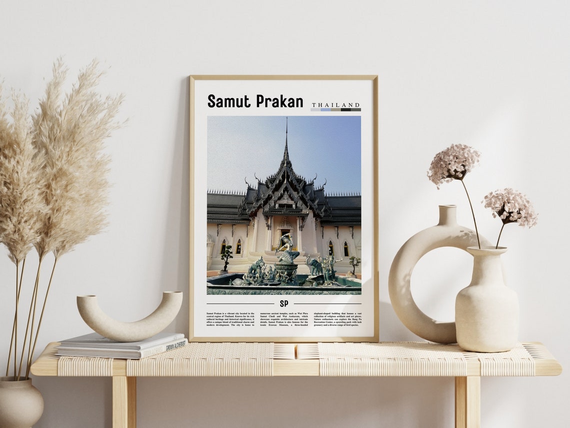 Samut Prakan Thailand Thai Temple Spire Photography Travel Poster - Image 3