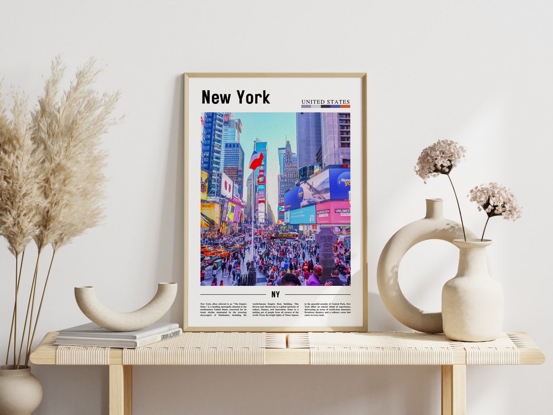 New York Times Square Dusk Billboards Crowds City Lights Poster - Image 3