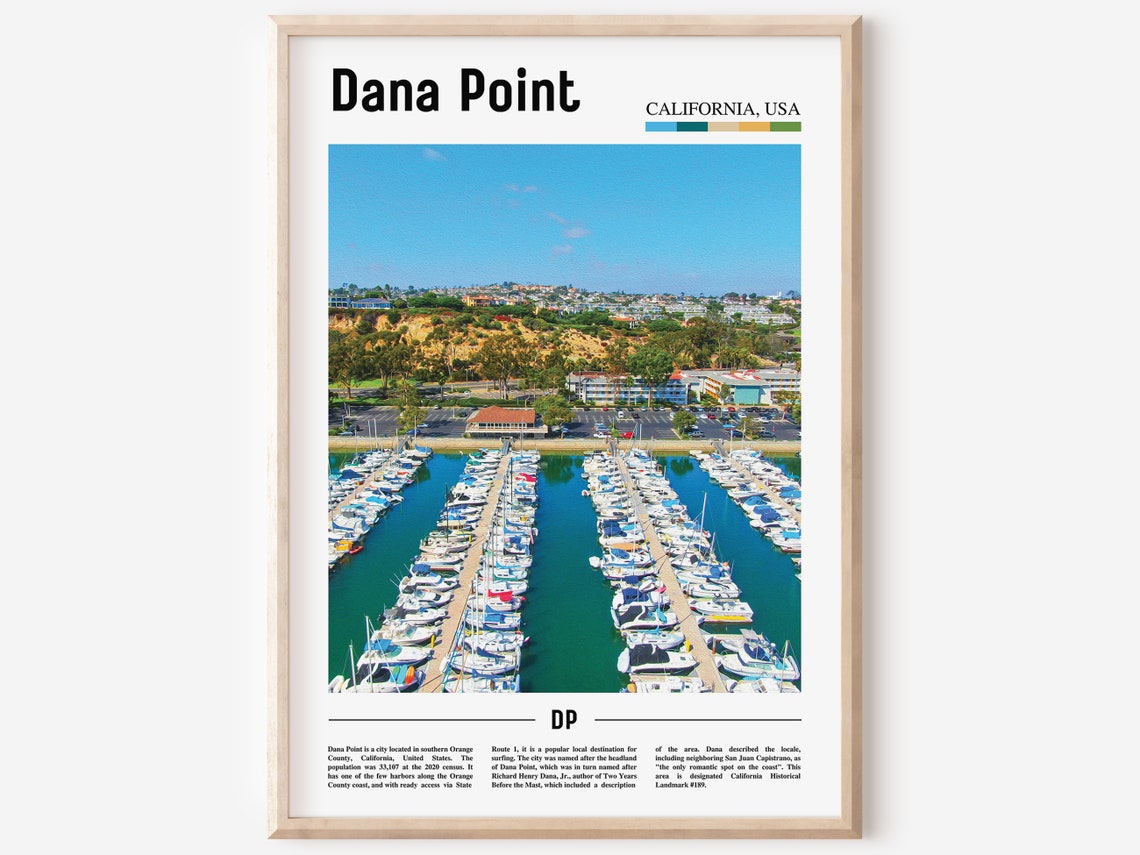Dana Point Print Dana Point Poster Dana Point Wall Art Oil Painting Poster Colorful City Print City Artwork Travel Artwork Travel Art