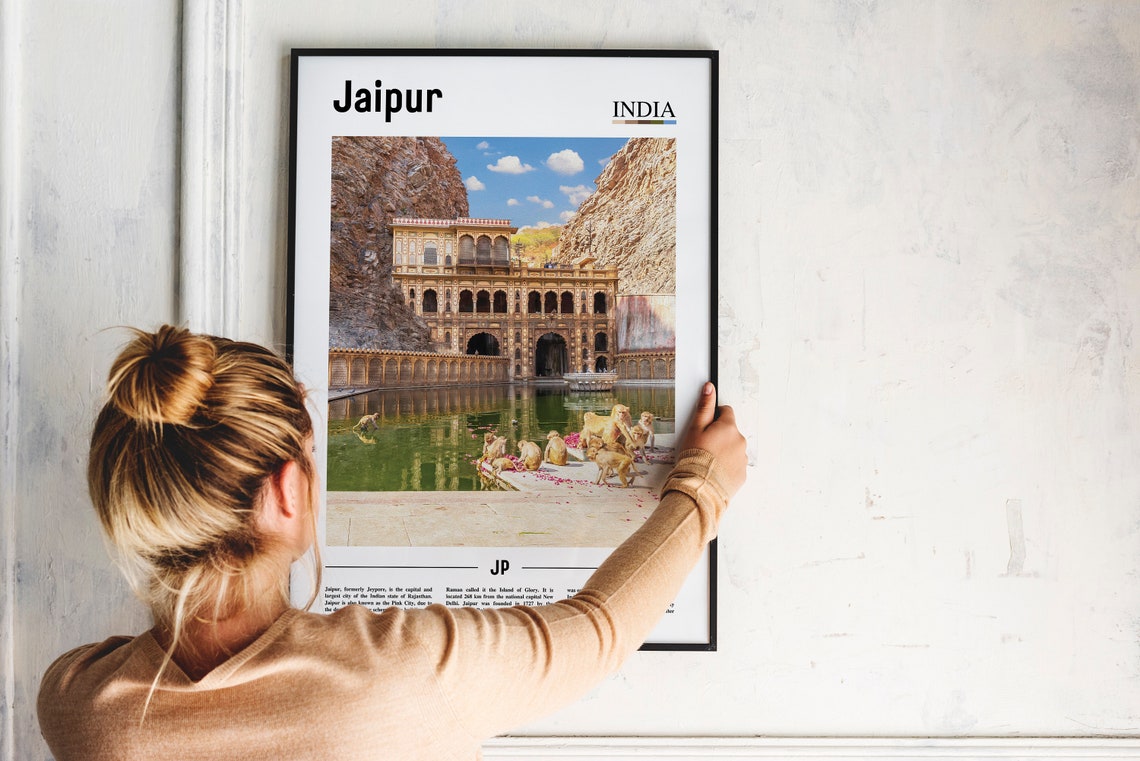 Jaipur Print Jaipur Poster Jaipur Wall Art Oil Painting Poster Colorful City Print City Artwork Travel Artwork Travel Wall Art - Image 2