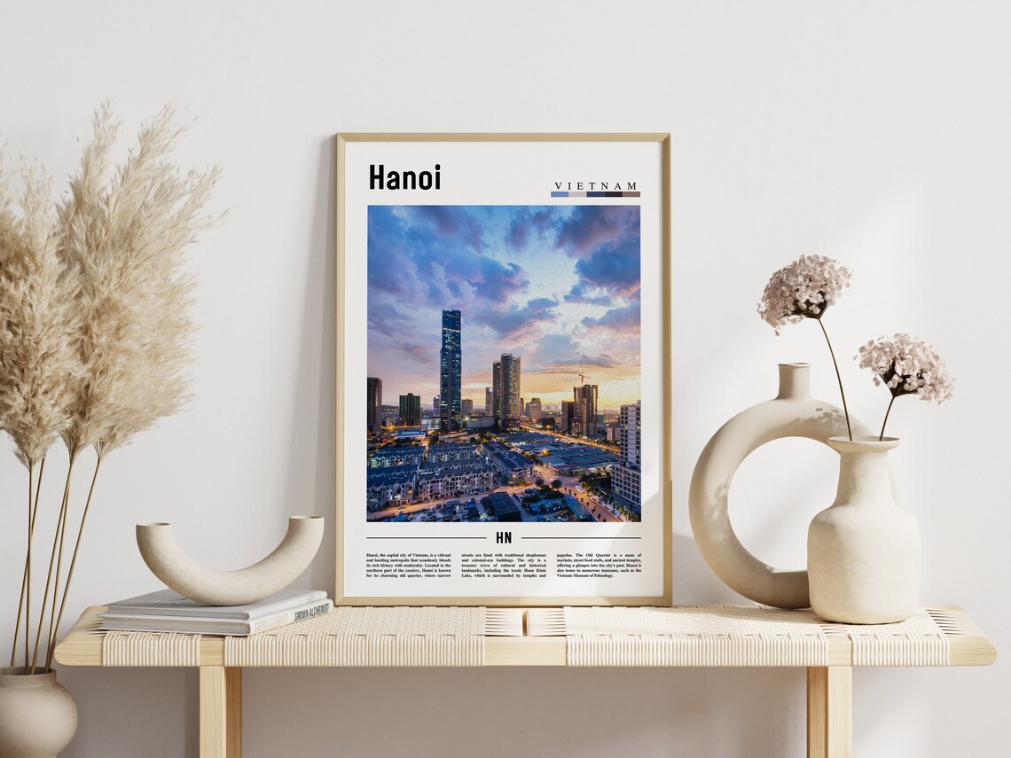 Hanoi Poster Hanoi Print Hanoi Wall Art Asia Print Asia Poster Asia Photo Minimal Travel Poster - Image 3