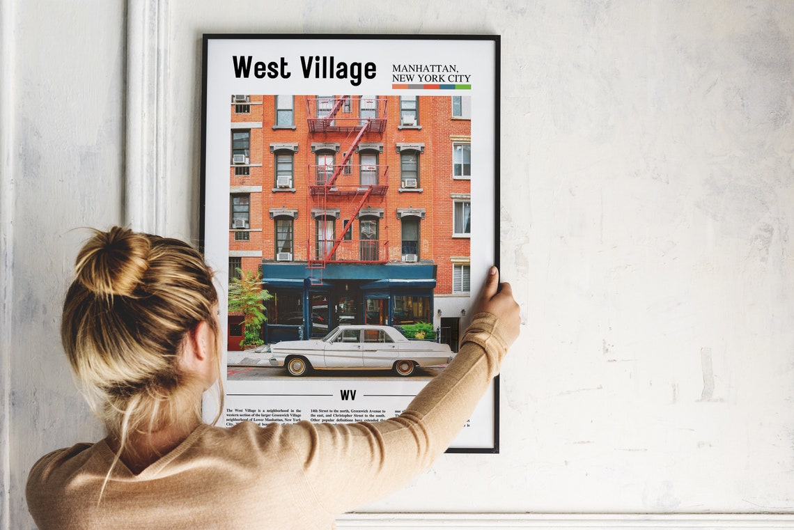 West Village Print West Village Poster West Village Wall Art Oil Painting Poster City Print City Artwork Travel Artwork Travel Wall Art - Image 2