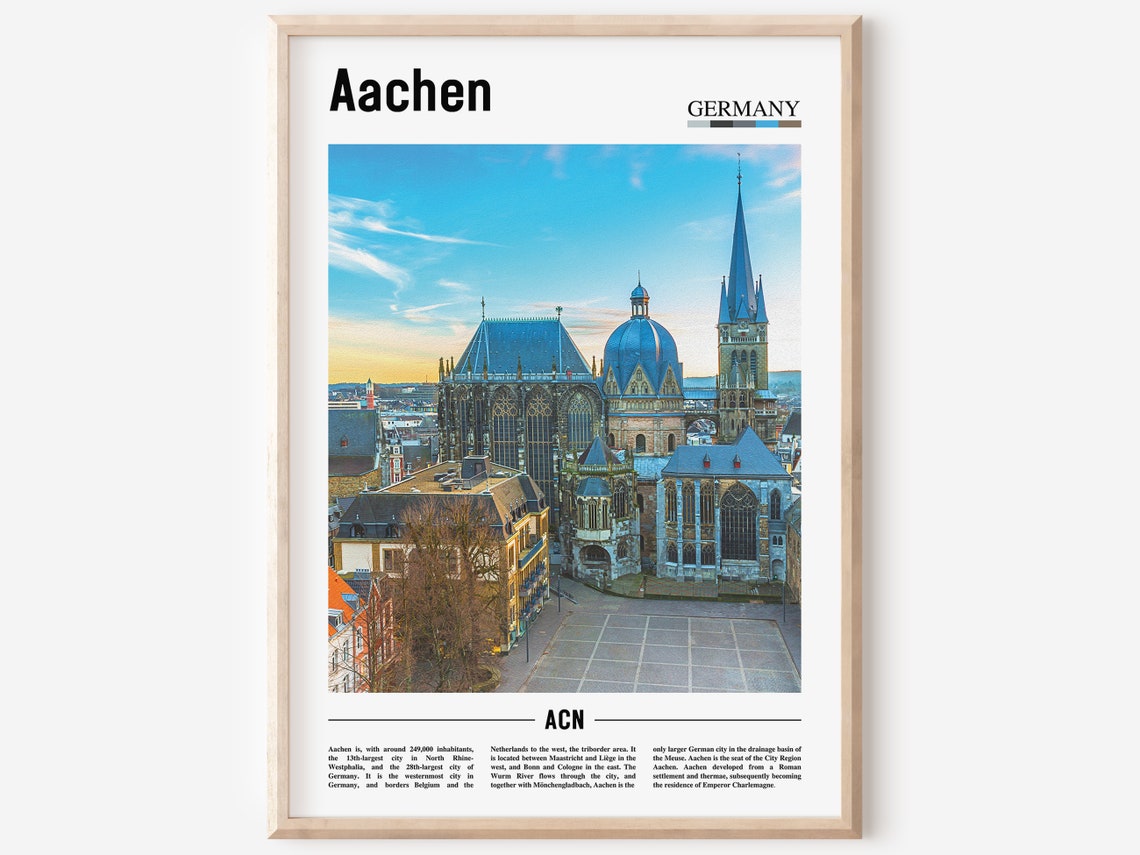 Aachen Print Aachen Poster Aachen Wall Art Oil Painting Poster Colorful City Print City Artwork Travel Artwork Travel Wall Art