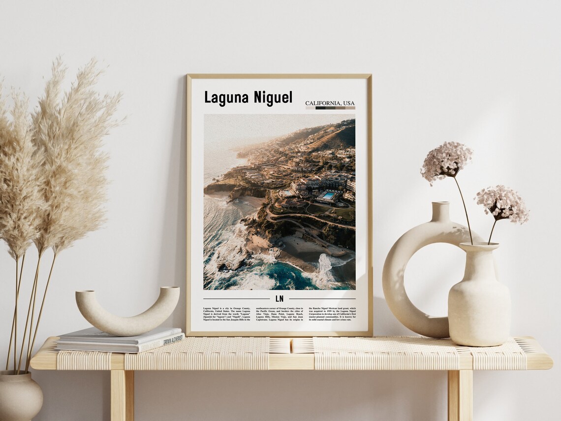 Laguna Niguel California Coastline Aerial Ocean Travel Poster - Image 3
