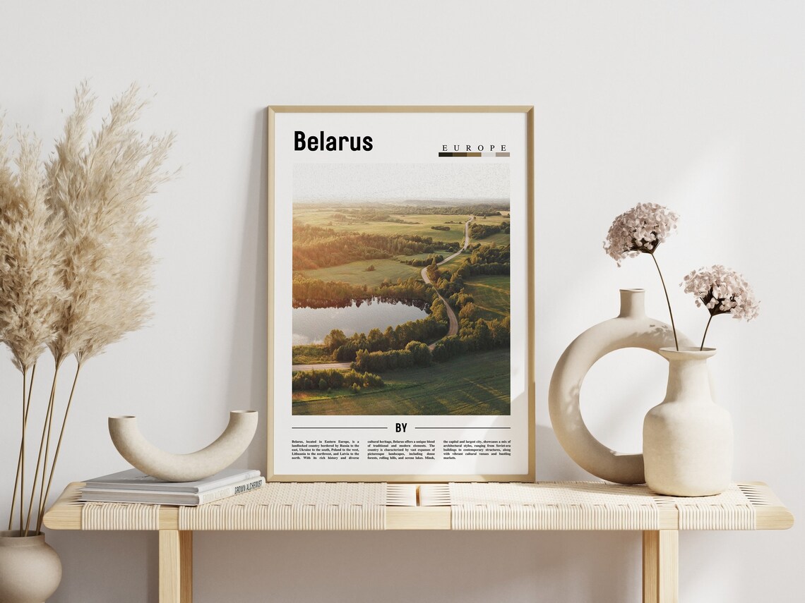 Belarus Europe Lake and Forest Countryside Aerial Photo Poster - Image 3