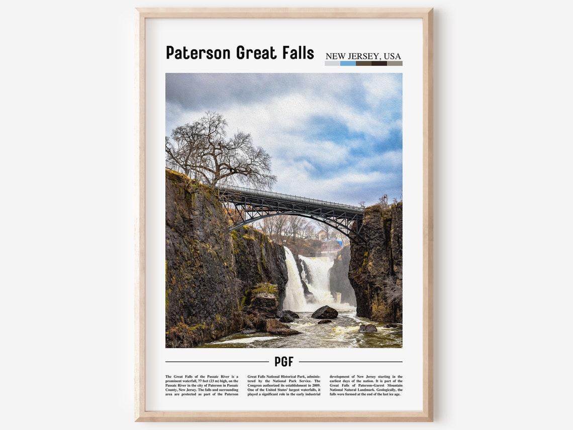 Paterson Great Falls New Jersey Waterfall Photo Editorial Poster