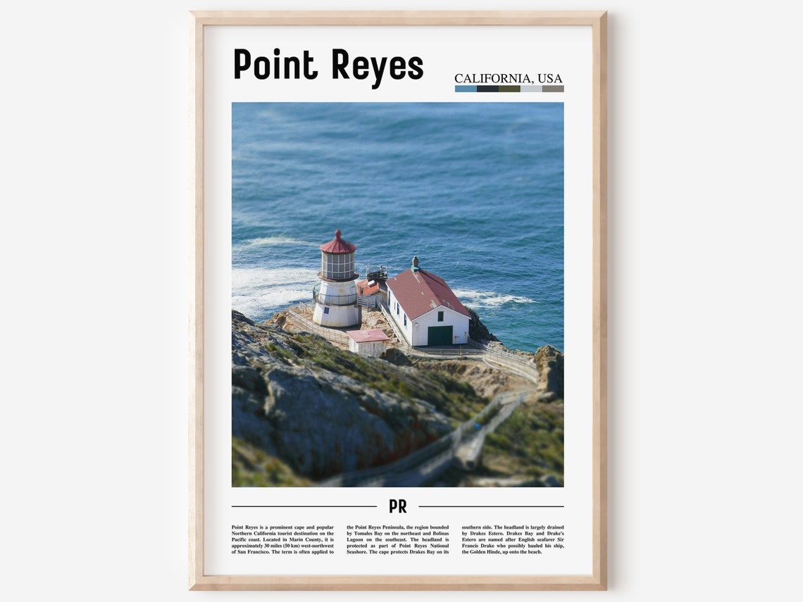 Point Reyes California Lighthouse Cliff Ocean Aerial View Poster