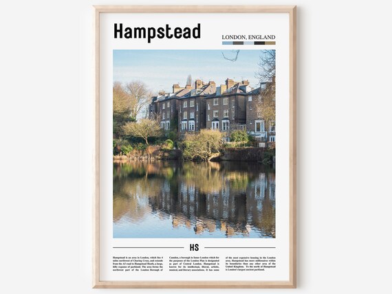 Hampstead London Pond Reflection Townhouse Charm Photo Poster