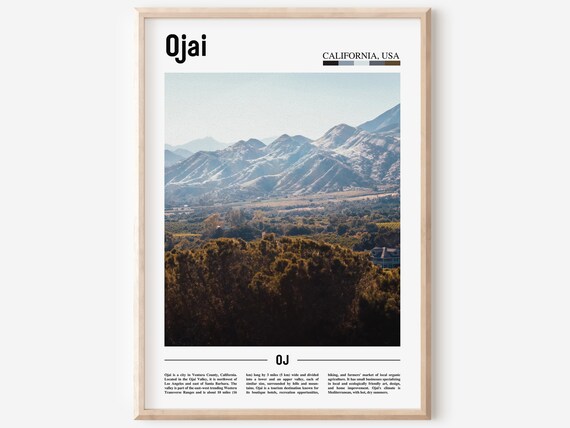 Ojai California Valley Mountain View Golden Hills Photo Travel Poster
