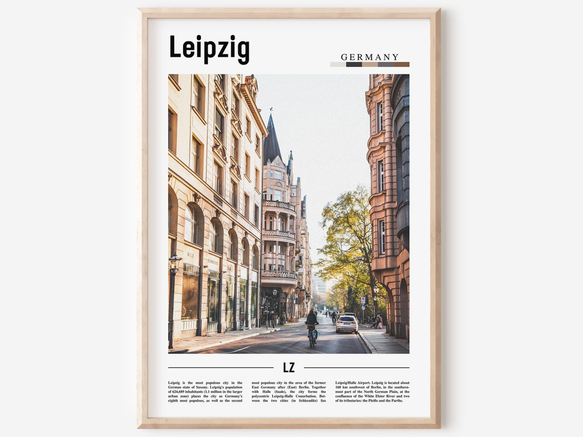 Leipzig Germany Historic Street Architecture Iconic Travel Poster