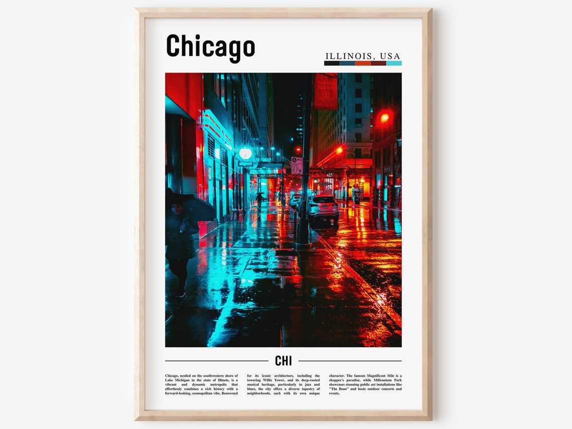 Chicago Print Chicago Poster Chicago Wall Art United States Photo United States Poster United States Print