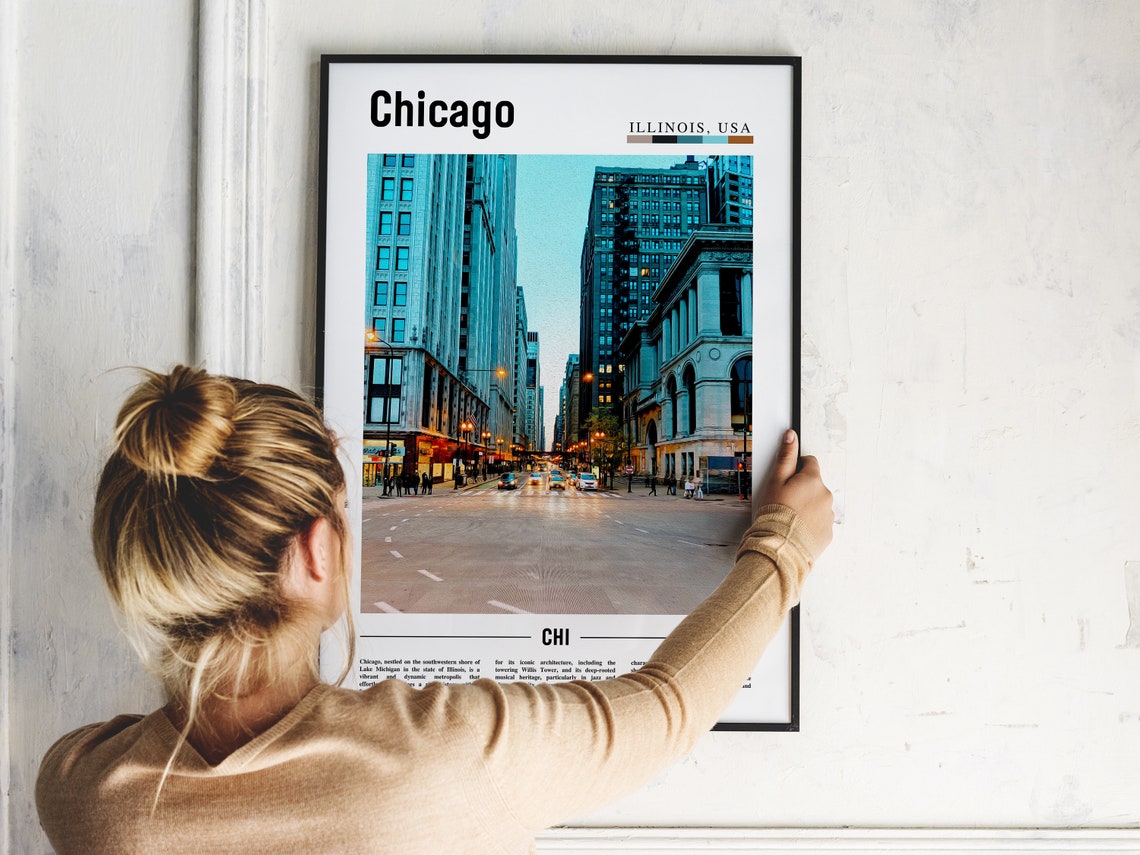 Chicago Print Chicago Poster Chicago Wall Art United States Photo United States Poster United States Print - Image 2