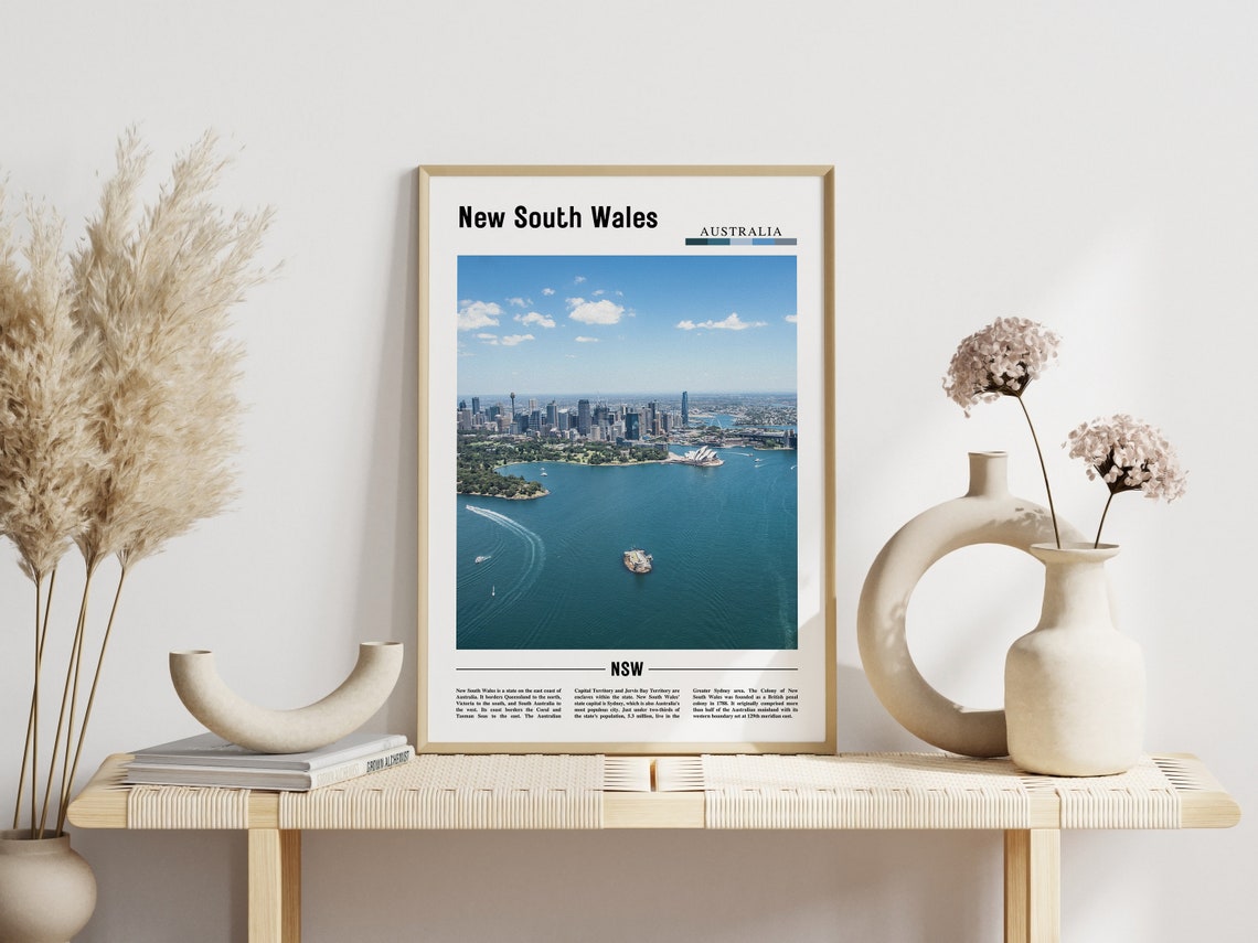 New South Wales Print New South Wales Poster New South Wales Wall Art Minimal Travel Print Minimal City Poster Oil Painting Poster - Image 3