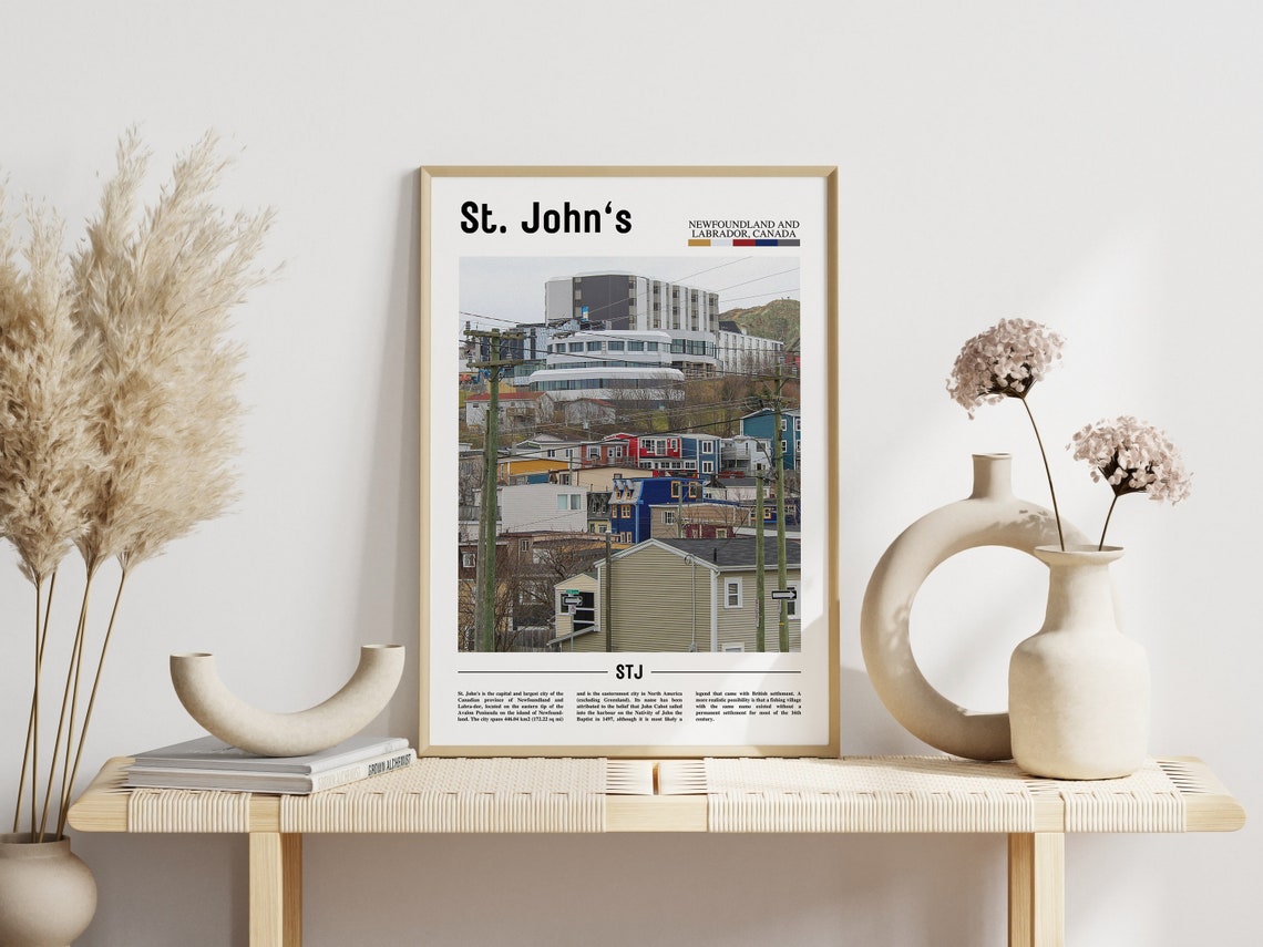 Saint Johns Newfoundland Colorful Row Houses Street Travel Poster - Image 3