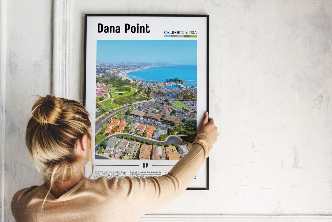 Dana Point California Harbor Aerial Coastline View Travel Poster - Image 2