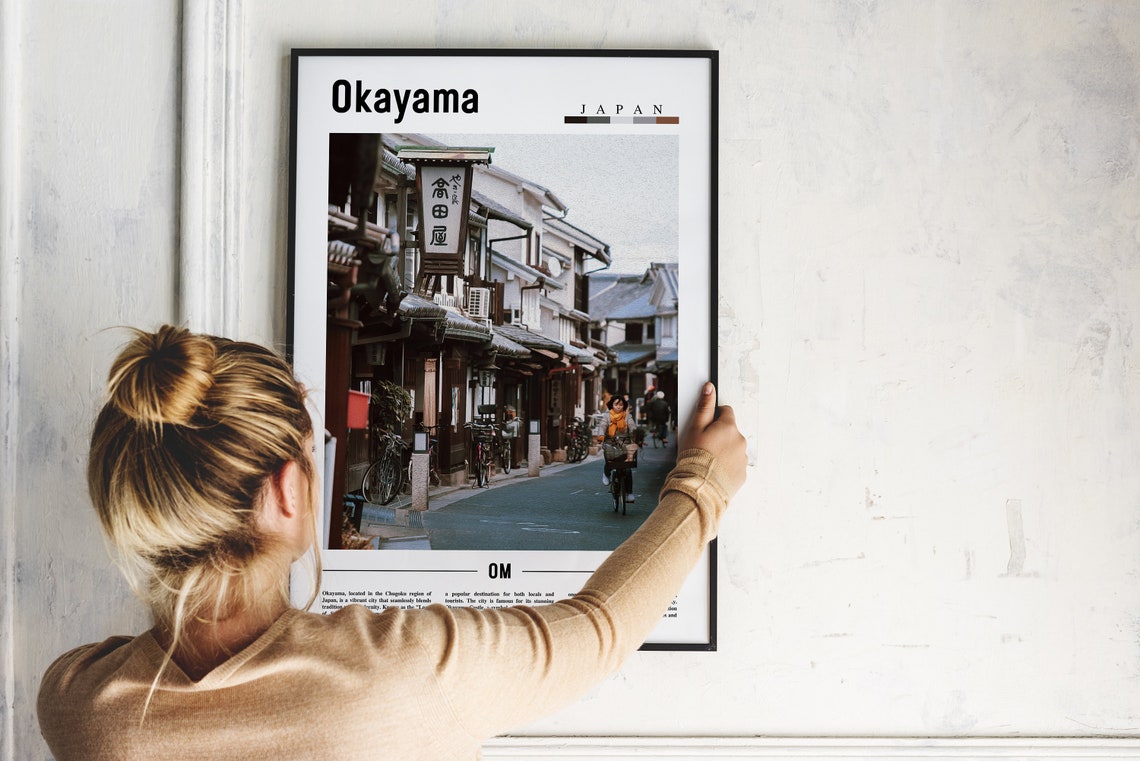 Okayama Poster Okayama Print Okayama Wall Art Asia Print Asia Poster Asia Photo Minimal Travel Poster - Image 2