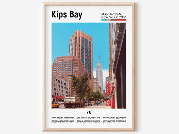 Kips Bay Manhattan New York City Street View Vintage Travel Poster