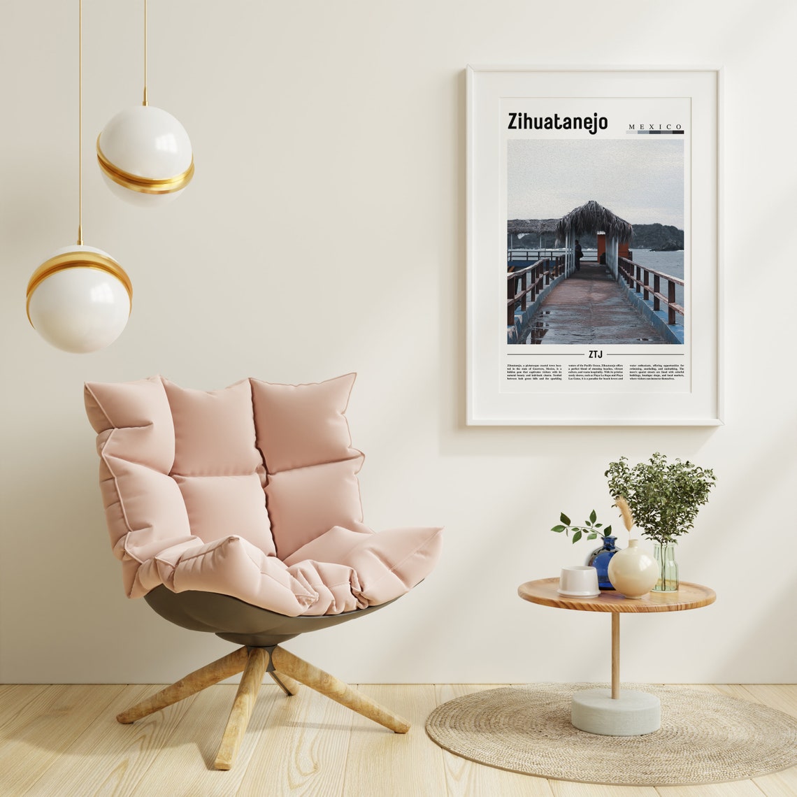 Zihuatanejo Poster Zihuatanejo Print Zihuatanejo Wall Art Minimal Travel Print Travel Destination Oil Painting Poster - Image 3