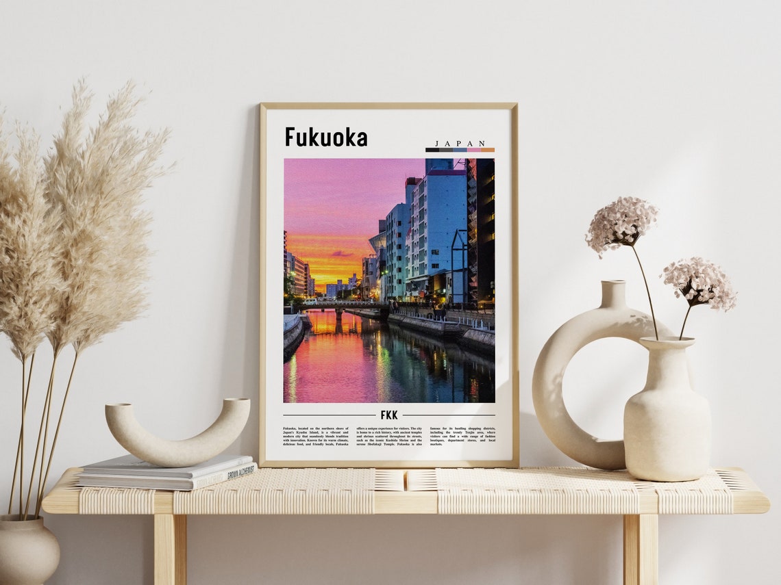Fukuoka Poster Fukuoka Print Fukuoka Wall Art Asia Print Asia Poster Asia Photo Minimal Travel Poster - Image 3