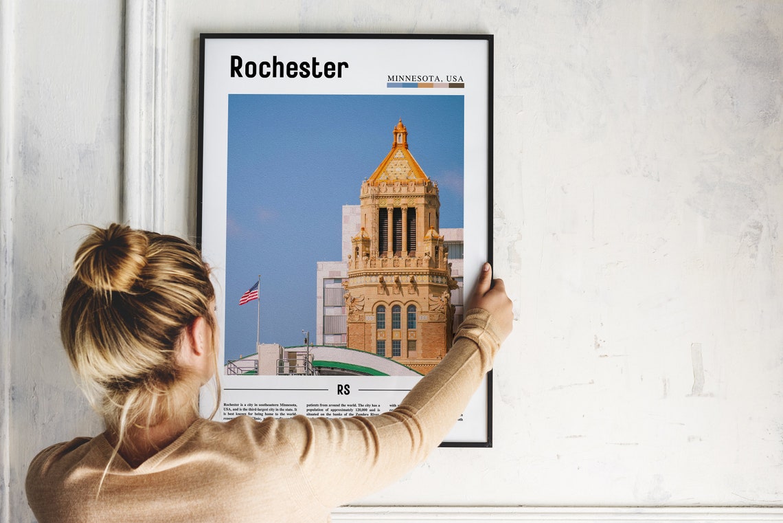 Rochester Poster Rochester Print Rochester Wall Art United States Photo United States Poster United States Print Travel Poster - Image 2