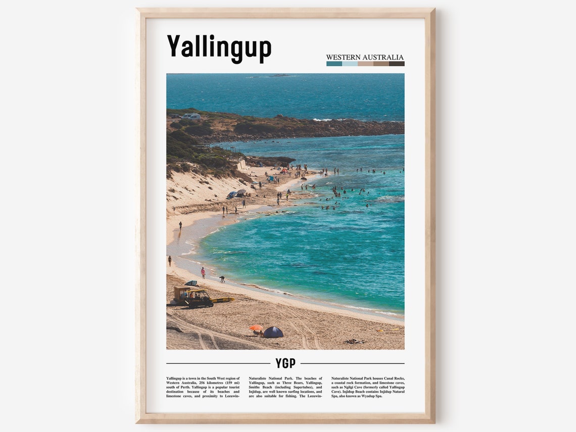 Yallingup Western Australia Beach Aerial Coastal Photo Travel Poster