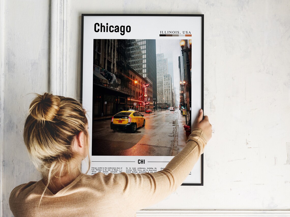 Chicago Illinois Theater District Yellow Cab Street Photo Poster - Image 2
