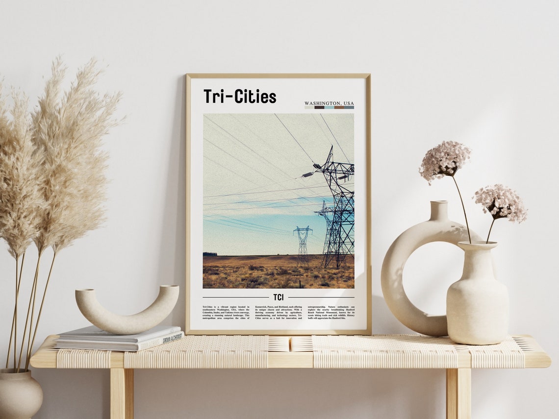 Tri Cities Poster Tri Cities Print Tri Cities Wall Art United States Photo United States Poster United States Print Travel Poster - Image 3