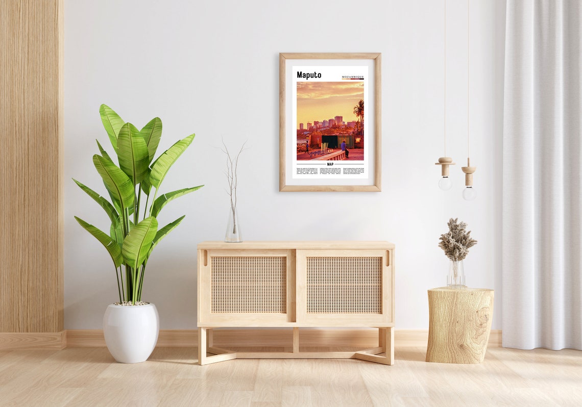 Maputo Mozambique Golden Sunset Waterfront City Skyline Travel Poster - Image 2