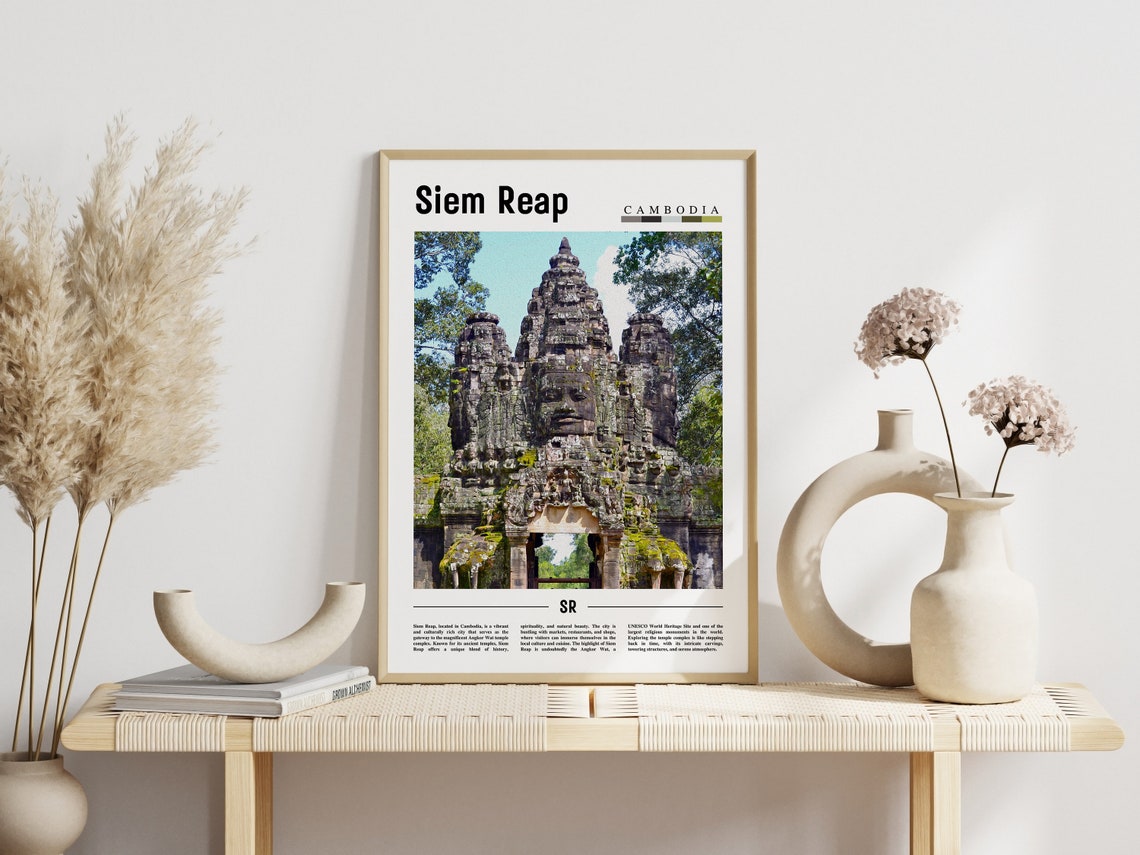 Siem Reap Poster Siem Reap Print Siem Reap Wall Art Asia Print Asia Poster Asia Photo Minimal Travel Poster - Image 3