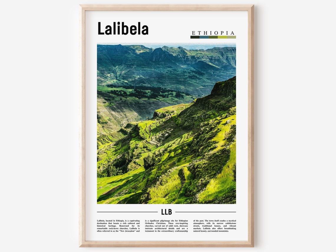 Lalibela Poster Lalibela Print Lalibela Wall Art Minimal Travel Print Travel Destination Oil Painting Poster