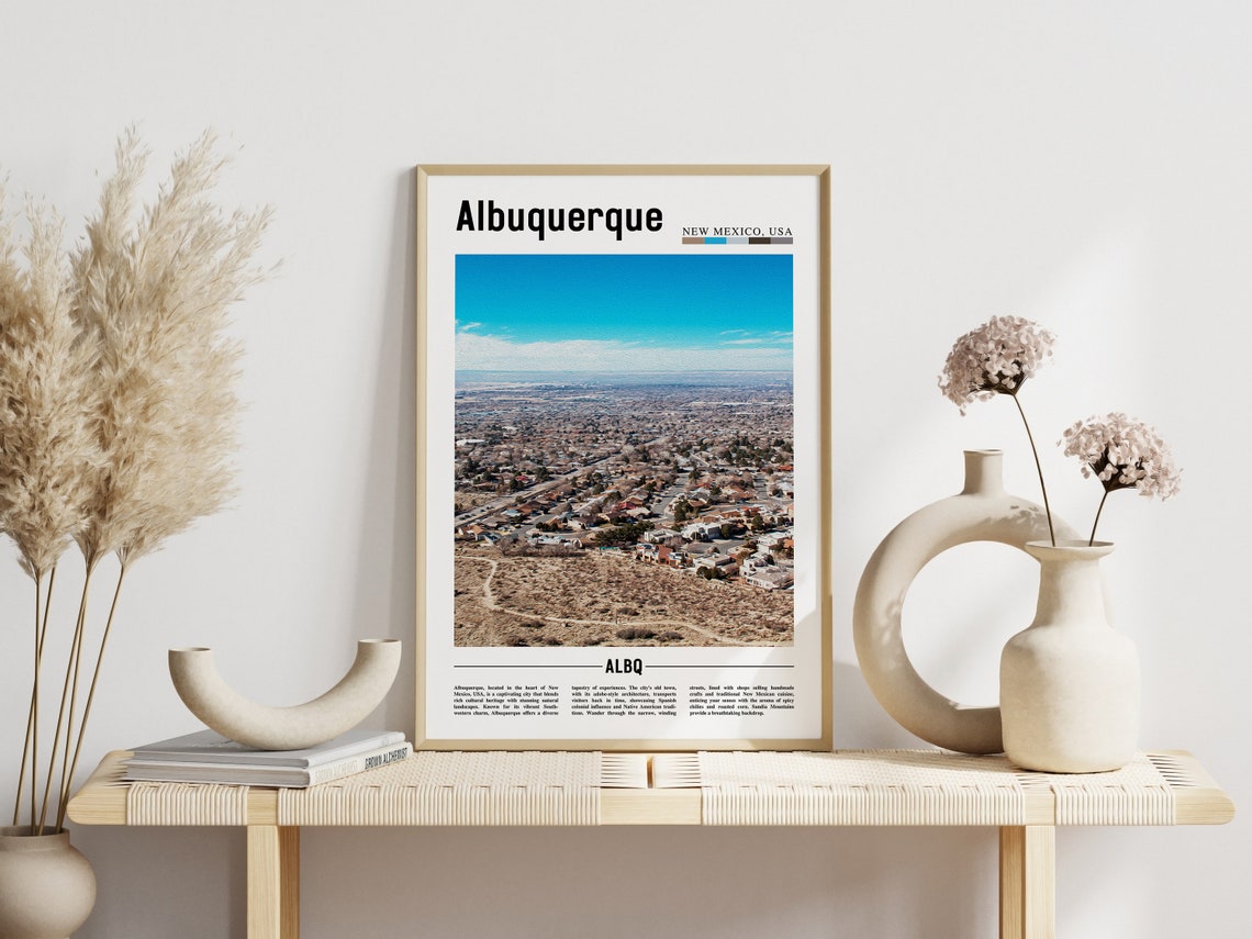 Albuquerque New Mexico Aerial City Desert Vista Skyline Poster - Image 3
