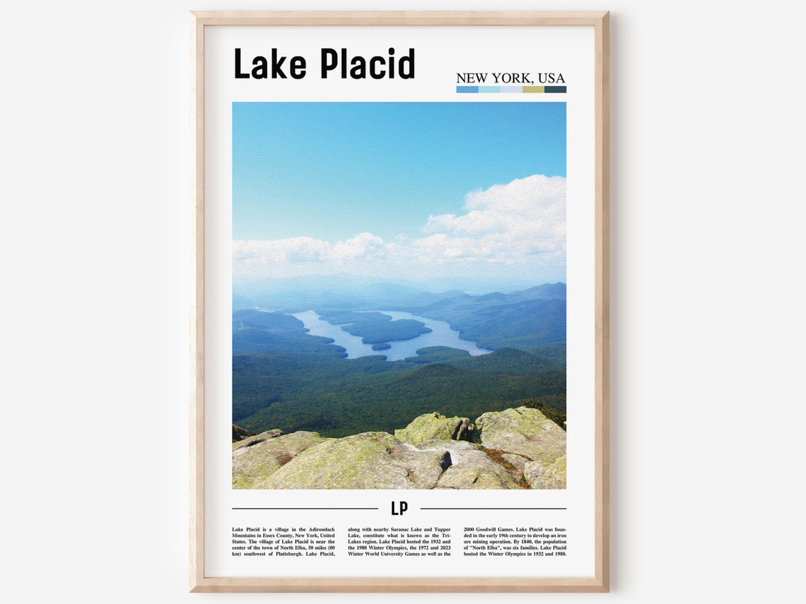 Lake Placid New York Adirondack Mountains Lake Scenic Poster