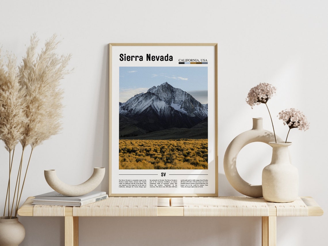 Sierra Nevada California Snow Capped Mountain Peak Travel Poster - Image 3