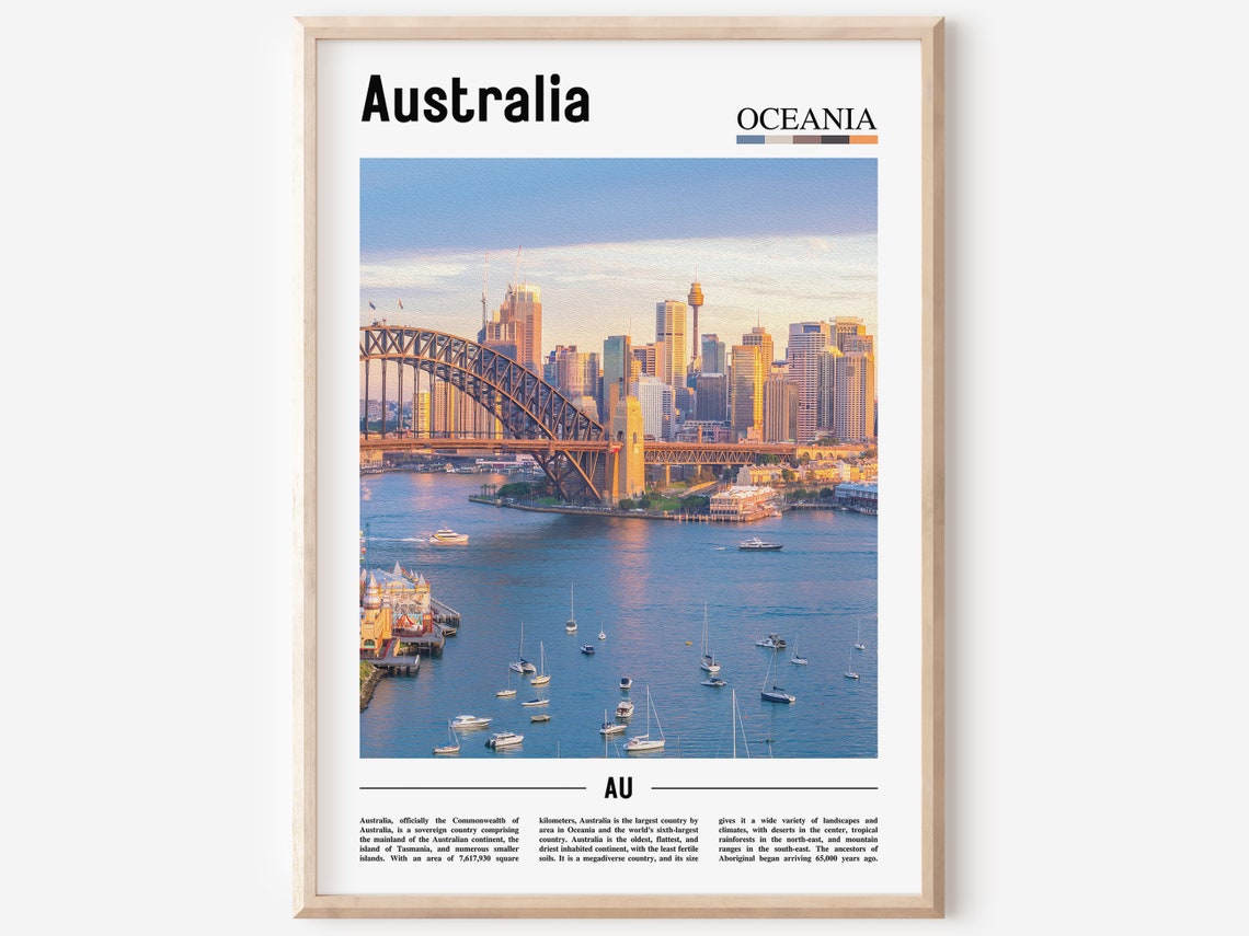 Australia Print Australia Poster Australia Wall Art Oil Painting Poster Colorful City Print City Artwork Travel Artwork Travel Wall Art