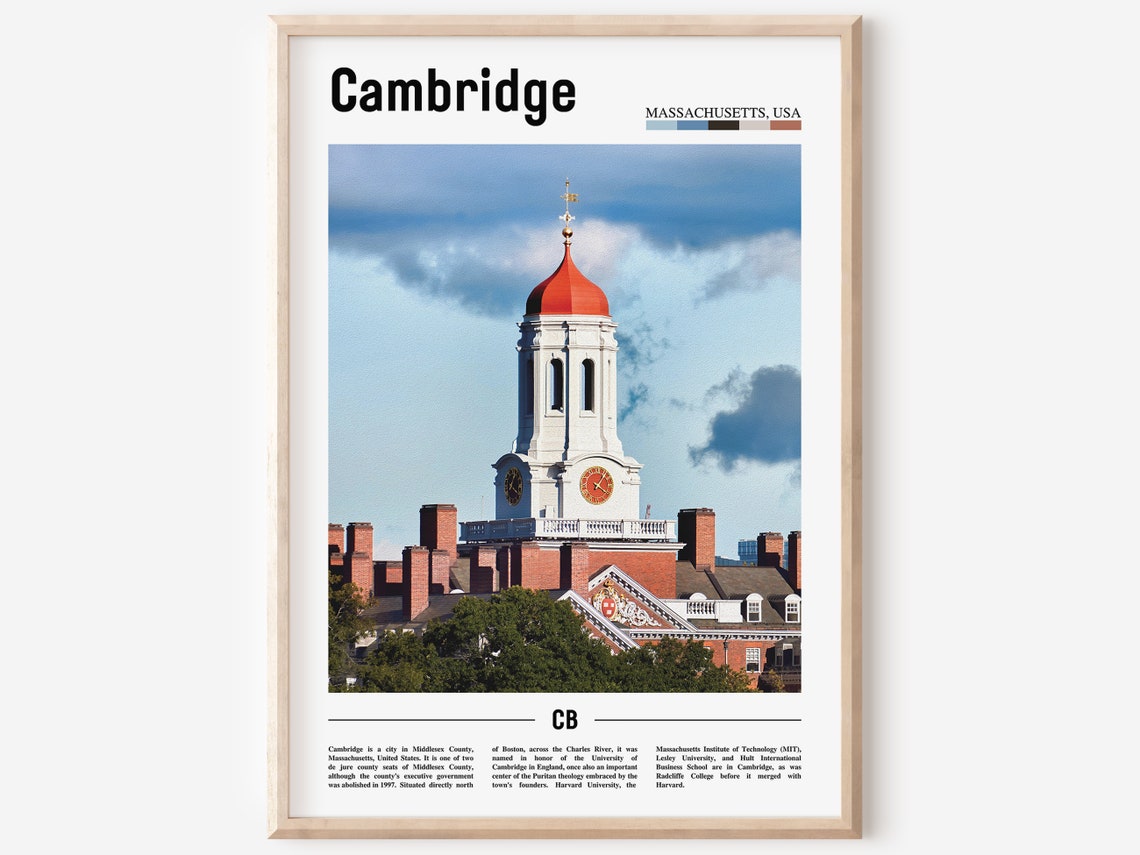 Cambridge Print Cambridge Poster Cambridge Wall Art Oil Painting Poster Colorful City Print City Artwork Travel Artwork Travel Wall Art