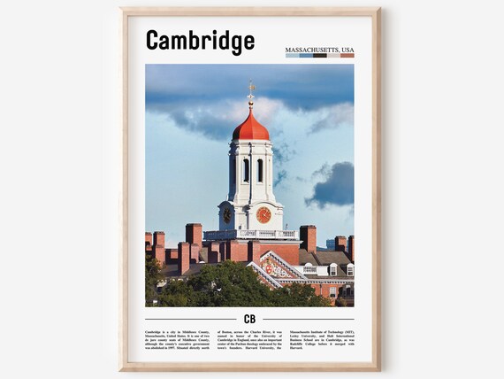 Cambridge Massachusetts Harvard Clock Tower Photo Editorial Poster