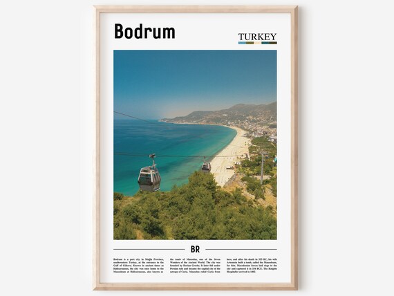 Bodrum Turkey Cable Car Poster Turquoise Coast Beach Aerial Travel