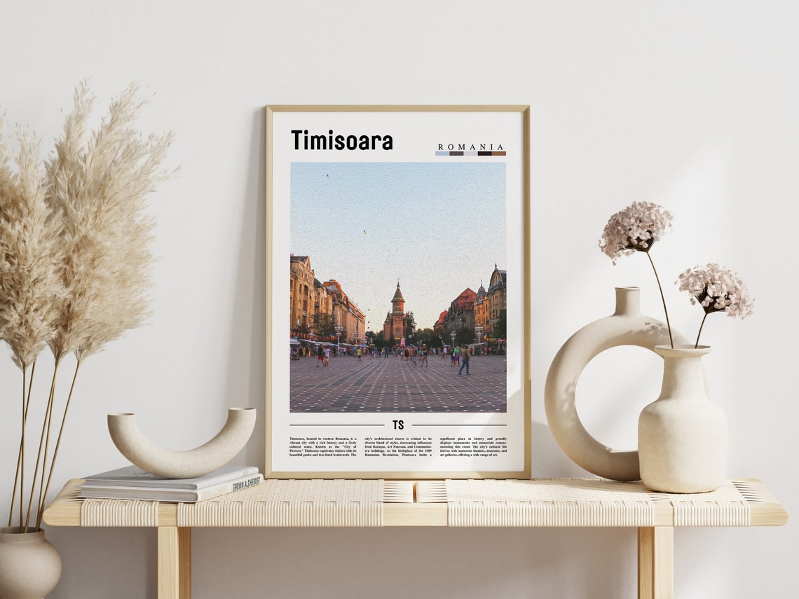 Timisoara Romania Historic Square Cathedral City Travel Poster - Image 3