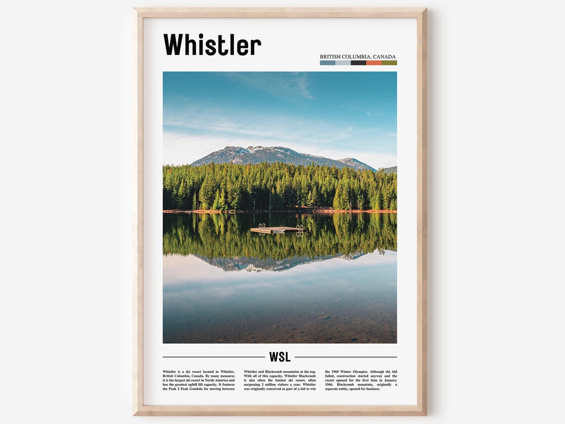 Whistler British Columbia Canada Mirror Lake Mountain Travel Poster
