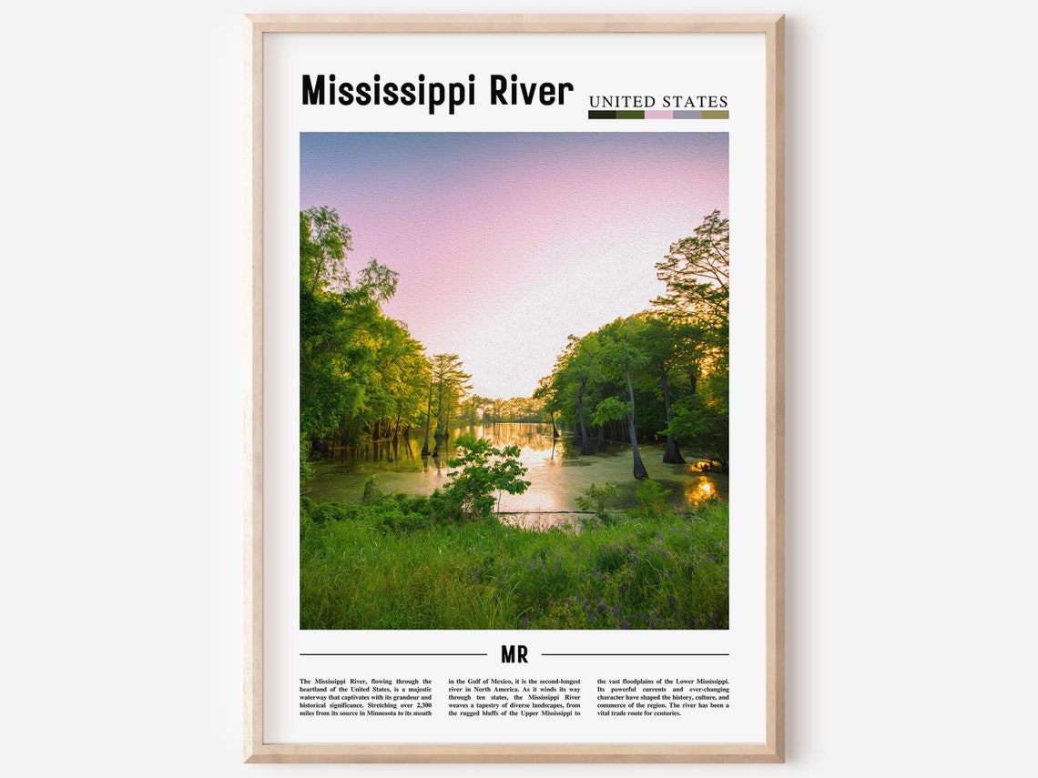 Mississippi River Poster Mississippi River Print Mississippi River Wall Art United States Photo United States Poster United States Print