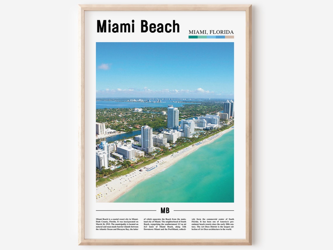 Miami Beach Print Miami Beach Poster Miami Beach Wall Art Oil Painting Poster City Print City Artwork Travel Artwork Travel Wall Art