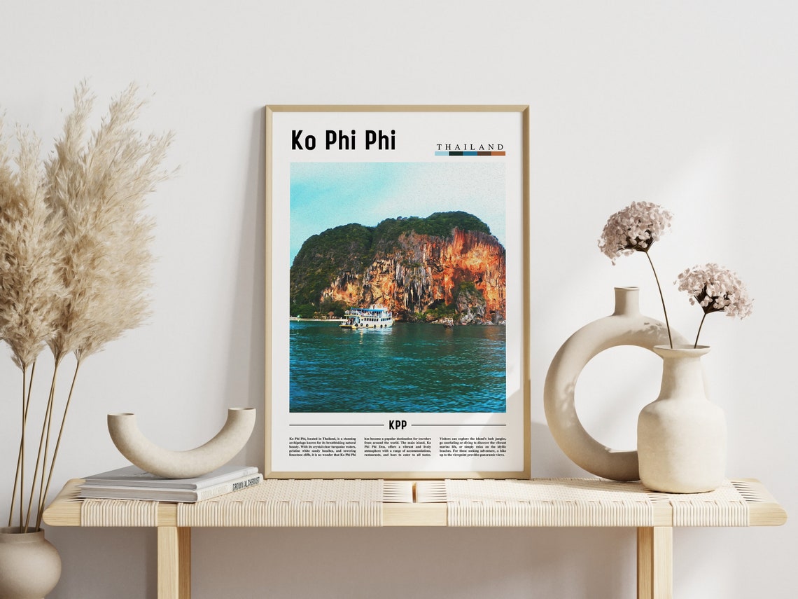 Ko Phi Phi Thailand Tropical Island Limestone Cliffs Travel Poster - Image 3