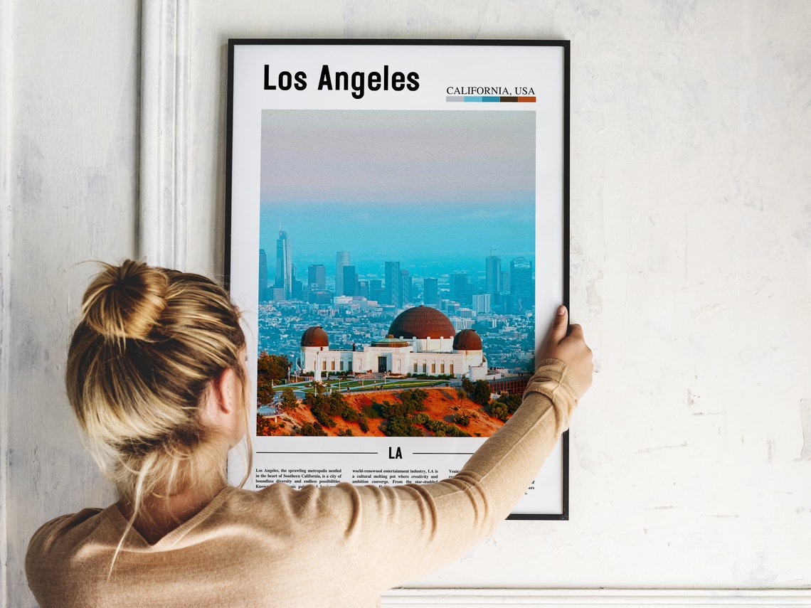 Los Angeles Griffith Observatory Downtown Skyline Poster Artwork - Image 2