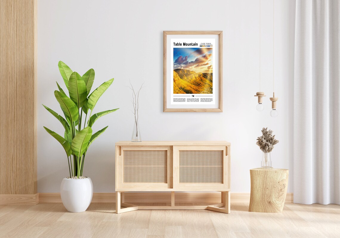 Table Mountain Cape Town South Africa Golden Light Travel Poster - Image 2