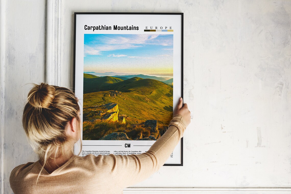 Carpathian Mountains Sunrise Europe Minimalist Travel Photo Poster - Image 2