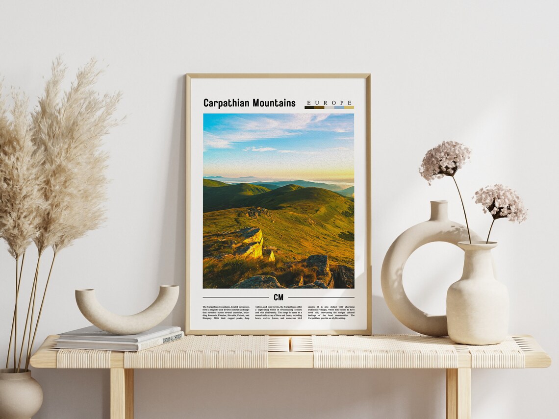 Carpathian Mountains Sunrise Europe Minimalist Travel Photo Poster - Image 3